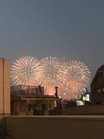 What a beautiful fireworks last night@めぐりヨガ